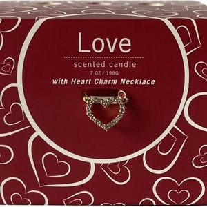 Candle with Heart Charm Necklace